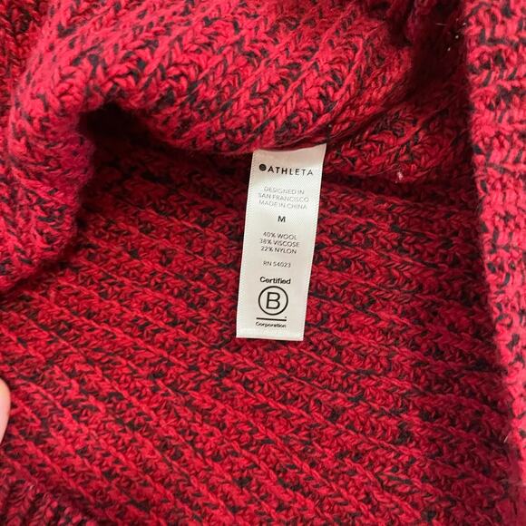 Athleta Wool Blend Sierra Crew Sweater Size Medium Burgundy - Picture 6 of 6